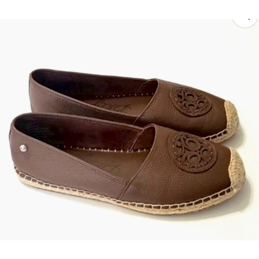 Brighton Groove brown Leather slip-on espadrille women's size 8